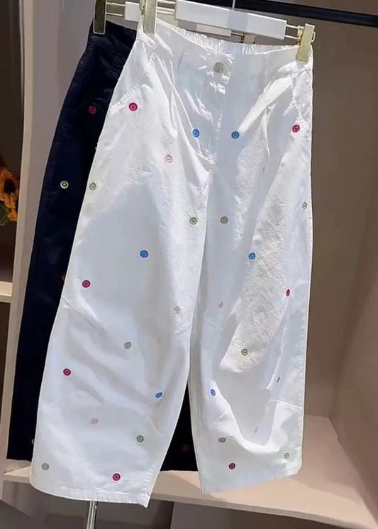 Beautiful Love Embroidered Cotton Harem Pants Fall