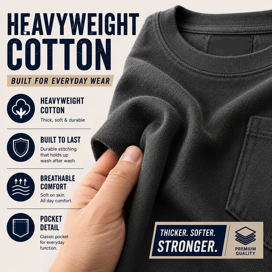🔥Classic Heavyweight Pocket Work Tee – Relaxed Fit, Built for Everyday Work